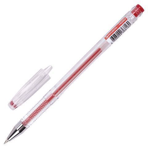 Ручка гелевая красная 0,5мм линия 0,35мм BRAUBERG EXTRA 1/12