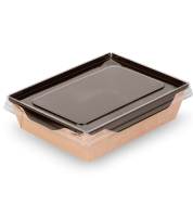 Контейнер бумажный 400мл 145х96х45мм крафт внутри черный ламин OSQ OpSalad BE 50/800 Контейнер бумажный 400мл 145х96х45мм крафт внутри черный ламин OSQ OpSalad BE 50/800