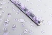 Ролик 60см х10м пленка полипропилен сиреневая Мотыльки 1/10