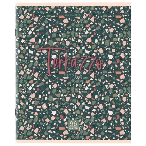 Тетрадь 96л А5 клетка скоба обложка картон Terrazzo 1/5/50