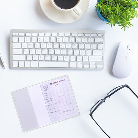 Обложка для паспорта и трудовой книжки, 90*125 мм, ПВХ, прозрачная, STAFF, 237582 (клиент)