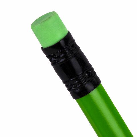 Карандаш ч/гр HB с ластиком трехгранный корпус неон ассорти Brauberg 1/12/2880