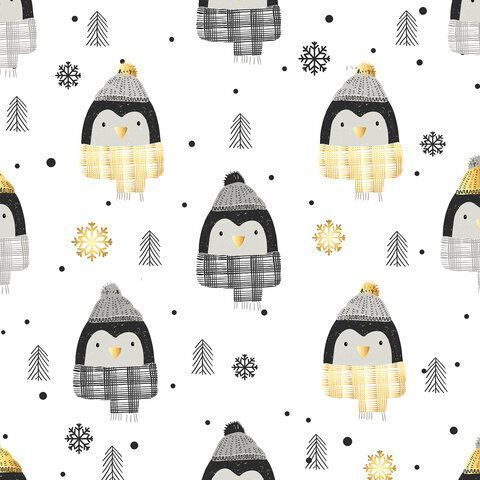 НГ Бумага упаковочная 70х100см ЗОЛОТАЯ СКАЗКА Black Gold White 10дизайнов 105г/м2 1/50