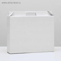 Подарочная коробка с ручкой 34,5х27х8см белая 5/5