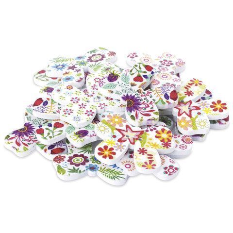 Пуговицы декоративные БАНТИКИ, дерево, 30*23мм, 18 шт, ассорти, ОСТРОВ СОКРОВИЩ (вывод)