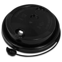 Крышка для бумажных стаканов d 90 мм с питейником флип-топ черная матовая ВЗЛП 50/1000 