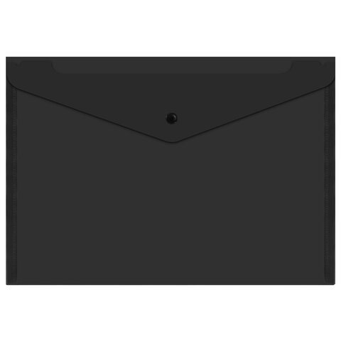 Папка-конверт А4 с кнопкой до 100л черная BRAUBERG 1/12