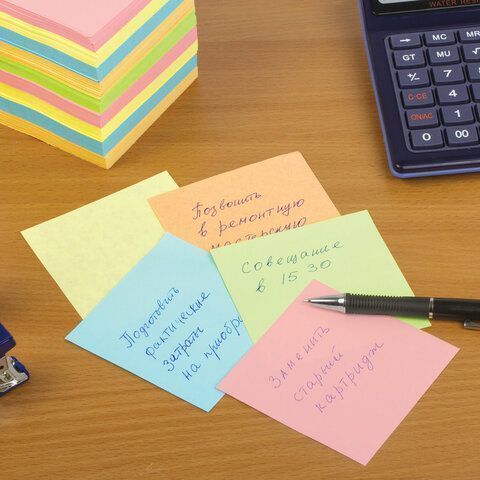 Блок для записей 9х9х9 цветной прокл BRAUBERG 1/12