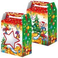 НГ Коробка до 1,0кг 140х80х195 Настроение с окном 1/150