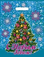 НГ Пакет с вырубной ручкой (30х40)-30 ПВД Нарядная зима 50/1000