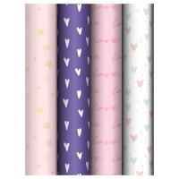 Бумага подарочная 70х100см 80г/м ассорти Meshu Love pattern 1/52