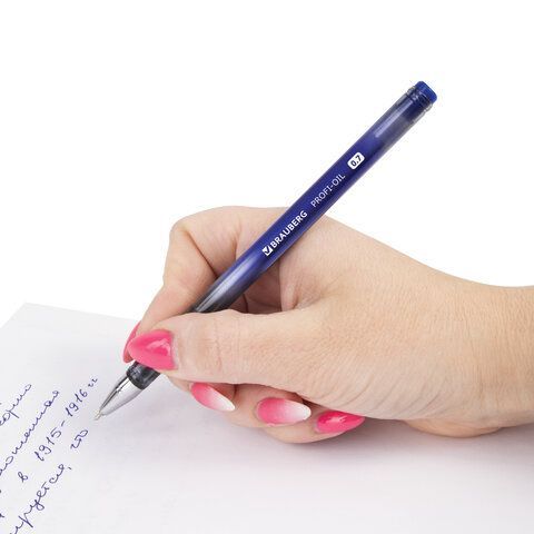 Ручка шариковая масляная синяя 0,7мм линия 0,35мм Profi-Oil BRAUBERG 1/24