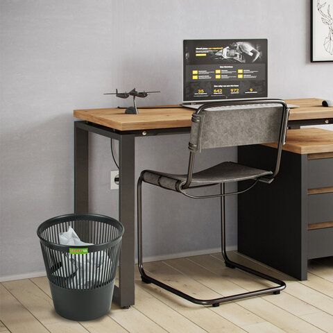 Корзина для бумаг 9л черная сетчатая STAFF Basic Эконом 1/16 (Клиент)