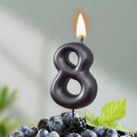Свеча для торта Мокрый асфальт Цифра 8 1/30