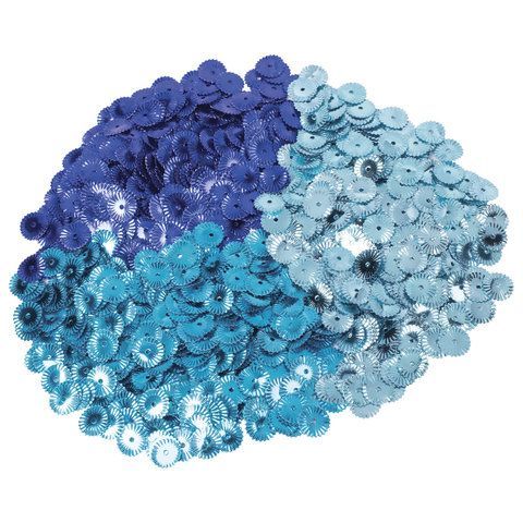 Пайетки для творчества РИФЛЕНЫЕ, ОТТЕНКИ ГОЛУБОГО, 10мм, 30г., ОСТРОВ СОКРОВИЩ (вывод)