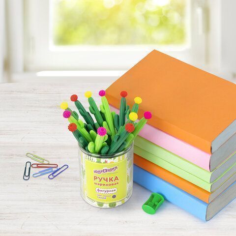 Ручка фигурная шариковая мягкий силиконовый корпус, ассорти, СИНЯЯ, 0,7мм ЮНЛАНДИЯ Кактус 1/12