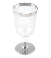 Бокал для вина 180мл прозрачный (серебряная ножка) 6/144