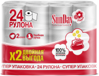 Туалетная бумага евро 2сл белая 24штх16м 1/6
