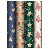 НГ Бумага подарочная 70х100см 70г/м глянец ассорти Ginger Cookies 1/52