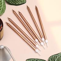 Свечи для торта Ройс 6 шт шампань металлик 13см 1/1