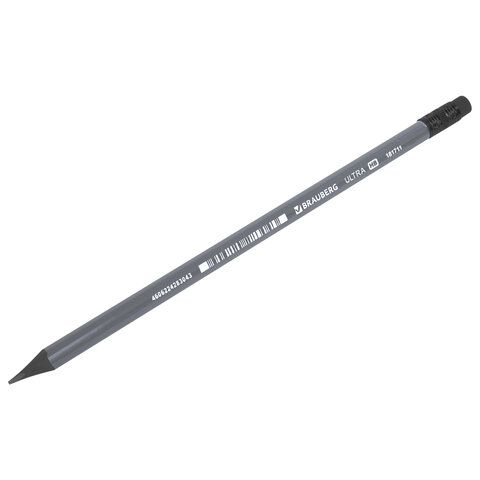 Карандаш ч/гр НВ пластиковый, с резинкой BRAUBERG ULTRA 1/72