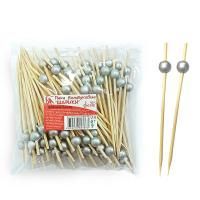 Пика для канапе Шарики серебро 12см (100шт) 1/50 Пика для канапе Шарики серебро 12см (100шт) 1/50