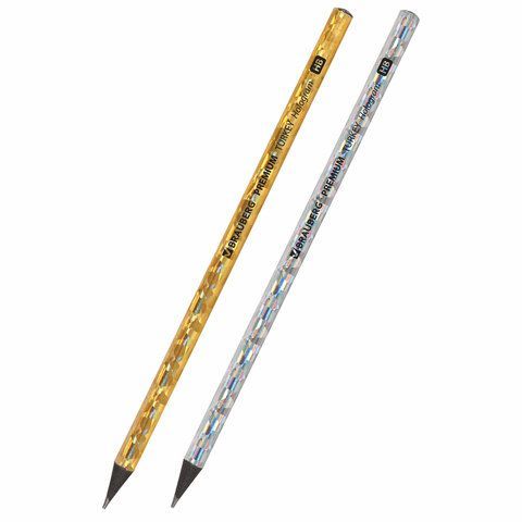 Карандаш ч/гр HB ассорти, дисплей Hologram BRAUBERG PREMIUM TURKEY 1/72/1728