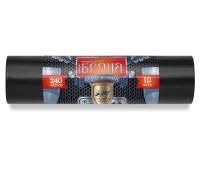 Мешок для мусора 240л рулон ПВД (100х130)-60 черный БРОНЯ ПРЕМИУМ 2-сл 145г Ромашка (10шт) 1/7