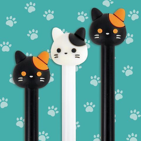 Ручка с топпером шариковая ЮНЛАНДИЯ Кошка корпус ассорти СИНЯЯ узел 0,7мм 1/12