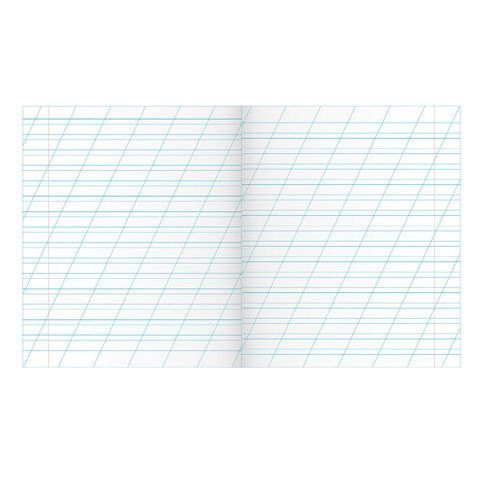 Тетрадь 12л линия косая с полями офсет ЗЕЛЕНАЯ обложка ПЗБМ 1/300