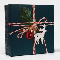 НГ Подарочная коробка 26х26х8 складная Новогодняя посылка 1/1