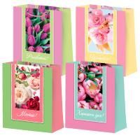 Пакет подарочный бумажный (18х23х8) ламинир Микс 4 дизайна 1/360