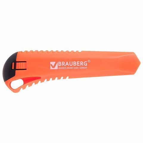 Нож канцелярский 18мм универсальный фиксатор европодвес Brauberg 1/