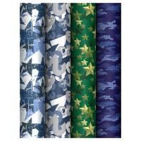 Бумага подарочная 70х100см 80 г/м2 глянц MESHU Military 1/50