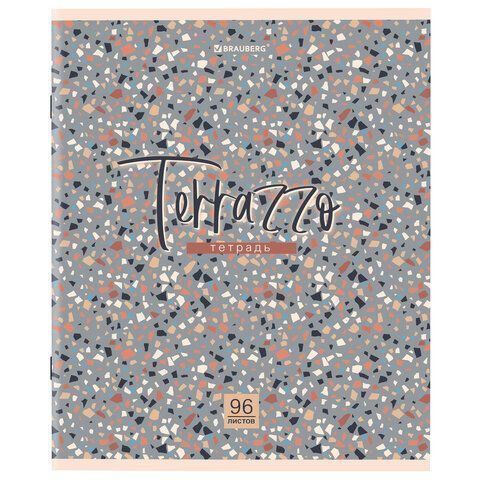 Тетрадь 96л А5 клетка скоба обложка картон Terrazzo 1/5/50