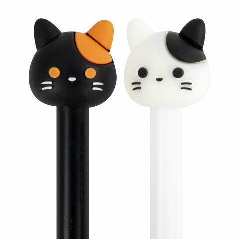 Ручка с топпером шариковая ЮНЛАНДИЯ Кошка корпус ассорти СИНЯЯ узел 0,7мм 1/12