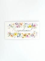 Конверт для денег 16,5x8см Поздравляем! цветы 10/10