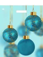 НГ Пакет с вырубной ручкой (38х45)-60 Шарики в золоте ТИКО 50/500