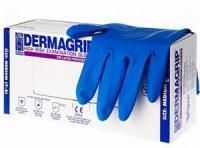 Перчатки смотровые нест сверхпрочные латекс синие Dermagrip powder free М (7-8) 32г High Risk 25/250 Перчатки смотровые нест сверхпрочные латекс синие Dermagrip powder free М (7-8) 32г High Risk 25/250