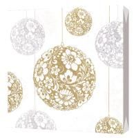 НГ Салфетки (33х33) 3-сл Новогодние шары золото+серебро (20) 1/15 