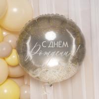 Шар фольгированный С днем рождения! d20 50см круг 1/10/100