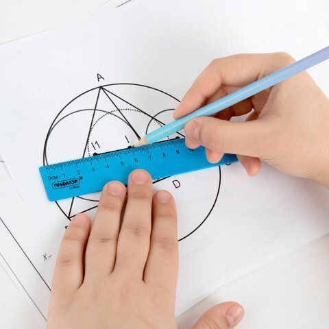 Линейка 20см пластиковая неоновая ассорти ПИФАГОР 1/30