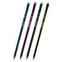 Карандаш ч/гр BRAUBERG "VIVID", 1 шт., HB, с ластиком, корпус ассорти 1/72 