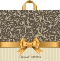 Пакет с петлевой ручкой (34х40)-70 Бежевый узор Тико 50/300