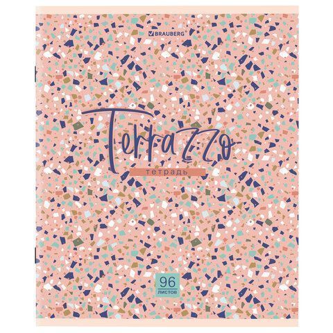 Тетрадь 96л А4 клетка скоба обложка картон Terrazzo 1/5/50