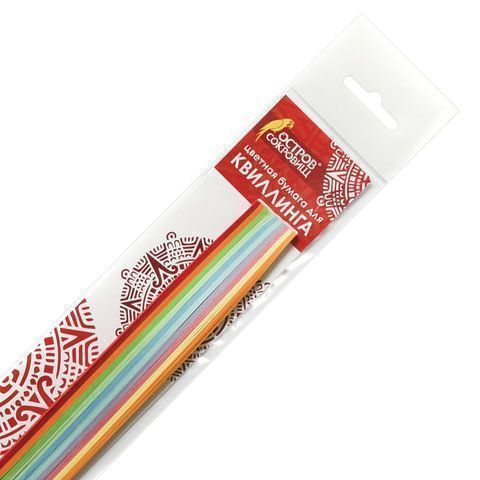 Бумага для квиллинга РАДУГА, 10 цв., 200 полос, 3мм*300мм, 80г/м, ОСТРОВ СОКРОВИЩ (вывод)