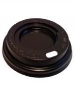 Крышка для бумажных стаканов d 73 мм с открытым питейником черная 100/1000
