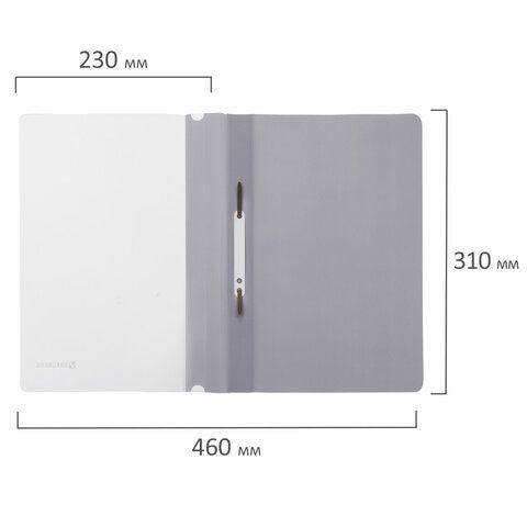 Папка скоросшиватель с прозр верхн лист BRAUBERG А4 серый 1/25/400 Папка скоросшиватель с прозр верхн лист BRAUBERG А4 серый 1/25/400