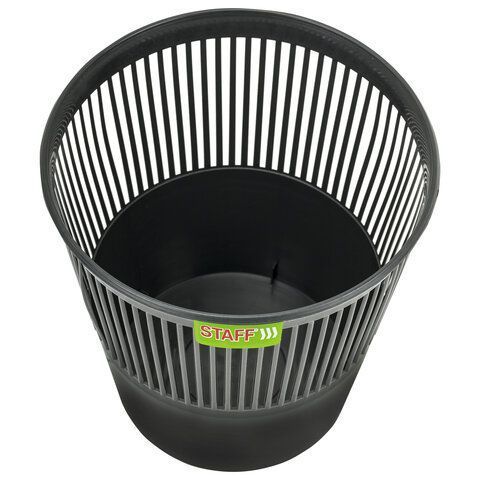 Корзина для бумаг 9л черная сетчатая STAFF Basic Эконом 1/16 (Клиент)