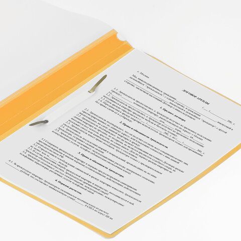 Папка скоросшиватель с прозр верхн лист BRAUBERG А4 желтый 1/25/400